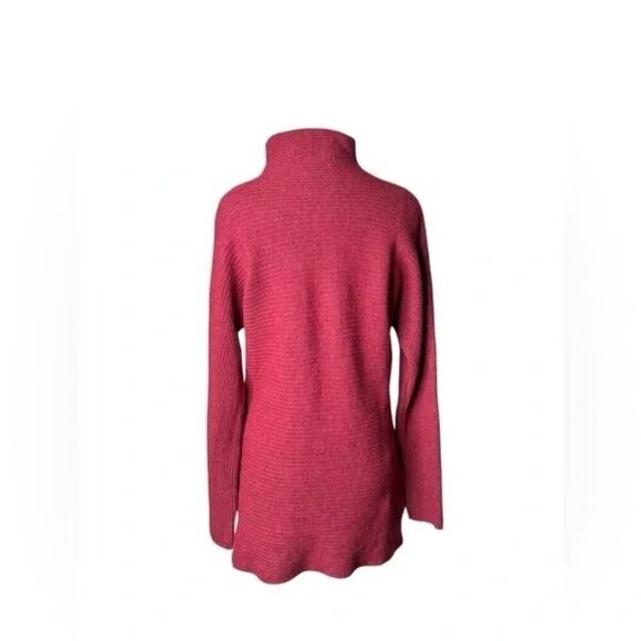 Benedetta B sweater Womens L red turtle neck 3587 Merino Wool Blend - Picture 4 of 5